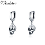 Vintage 925 Sterling Silver Skeleton Earrings Gothic Punk Jewelry