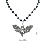 Skull Death Moth Pendant Necklace Gothic Punk Biker Choker