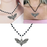 Skull Death Moth Pendant Necklace Gothic Punk Biker Choker