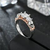 Vintage Skull Ring Purple CZ Cubic Zirconia For Women Jewelry Rings Set