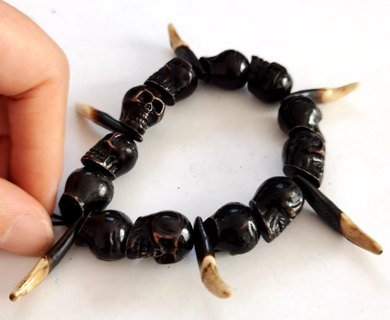 Vintage Skull Tooth Men's Bracelet Gothic Accessories Amulet