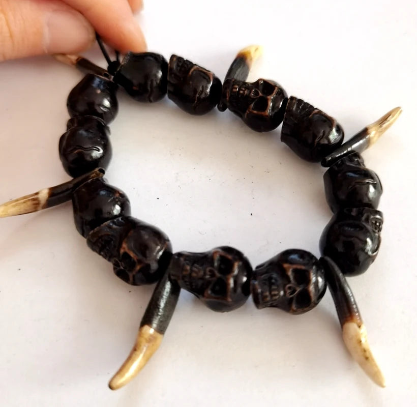 Vintage Skull Tooth Men's Bracelet Gothic Accessories Amulet
