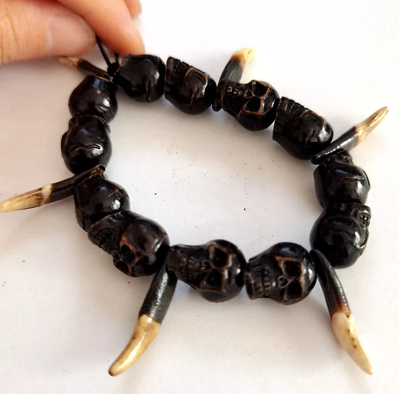 Vintage Skull Tooth Men's Bracelet Gothic Accessories Amulet