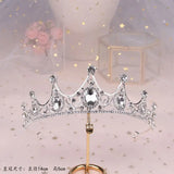 Vintage Small Baroque Green Red Crystal Tiaras Crowns for Women Girls