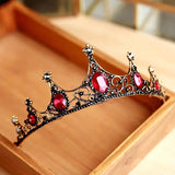 Vintage Small Baroque Green Red Crystal Tiaras Crowns for Women Girls