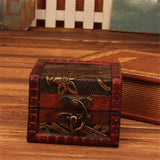 Vintage Wooden Lock Jewelry Storage Box
