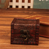 Vintage Wooden Lock Jewelry Storage Box