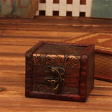 Vintage Wooden Lock Jewelry Storage Box