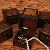 Vintage Wooden Lock Jewelry Storage Box
