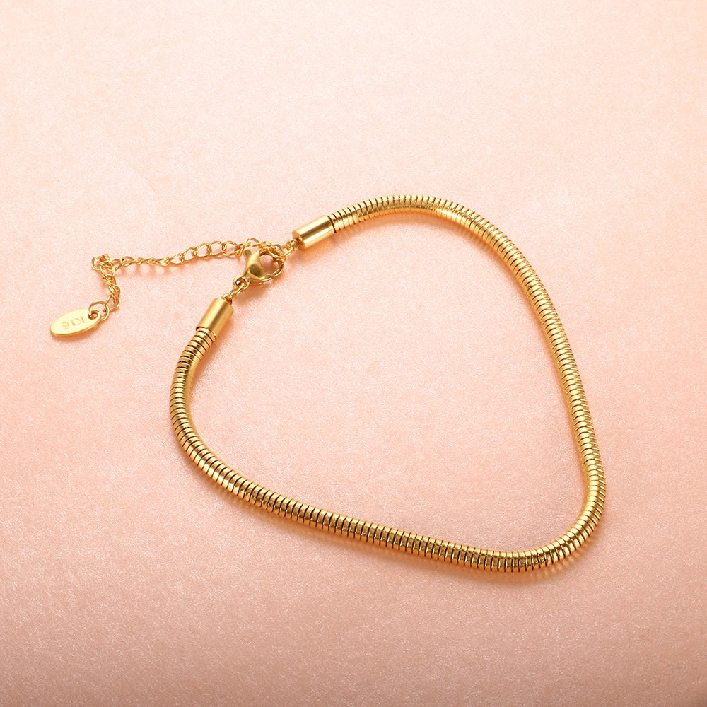 Vintage Snake Bone Chain Anklets For Women Plated Beach Foot Jewelry Leg Chain