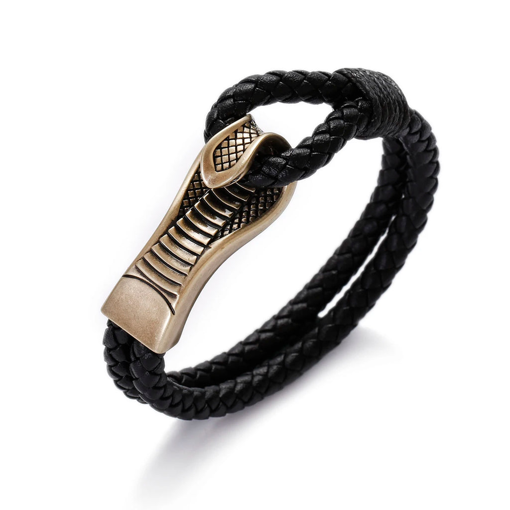 Vintage Snake Mens Bracelet Leather Bracelet Punk Style