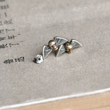Vintage 925 Sterling Silver Skull Earrings Rock Stud Hip-hop Heart Eyes