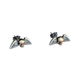 Vintage 925 Sterling Silver Skull Earrings Rock Stud Hip-hop Heart Eyes
