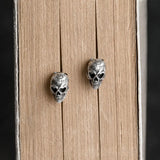 925 Sterling Silver Skull Earrings with Heart Eyes