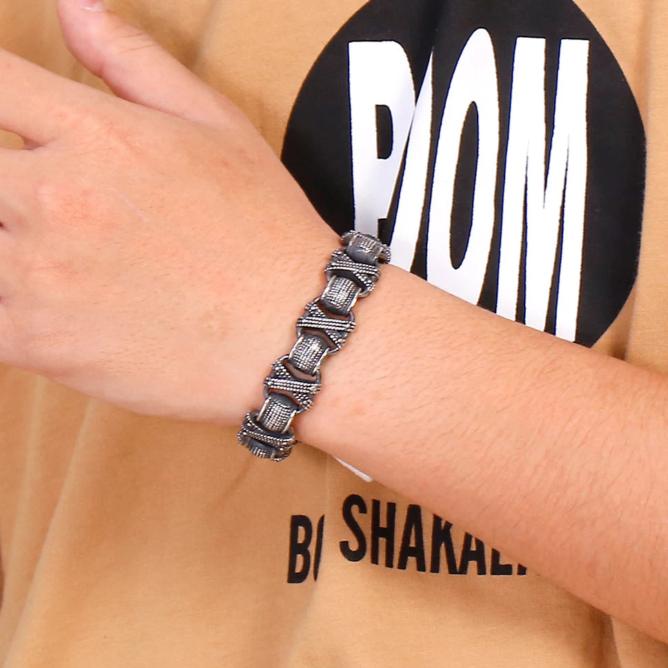 Vintage Men's Stainless Steel Bracelet 15MM Chain