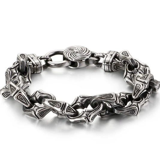 Vintage Men's Stainless Steel Bracelet 15MM Chain