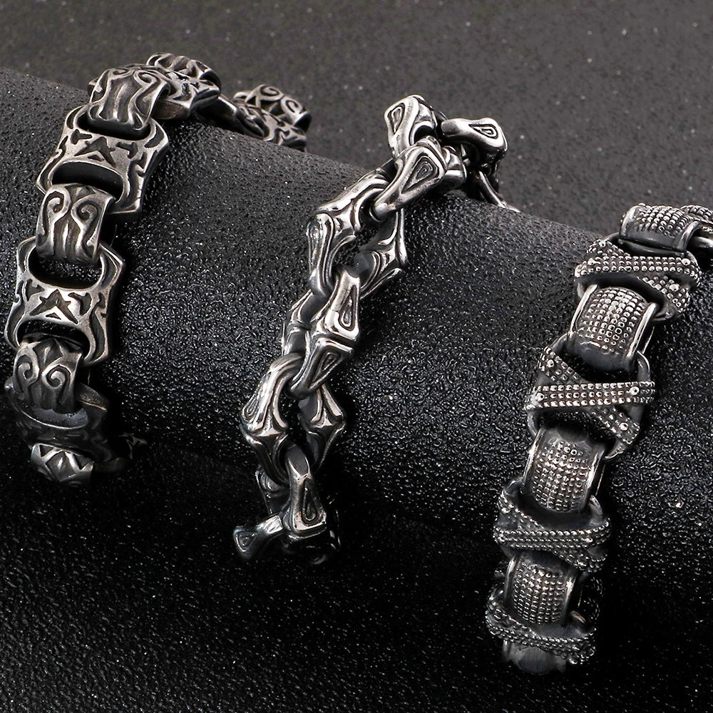 Vintage Men's Stainless Steel Bracelet 15MM Chain