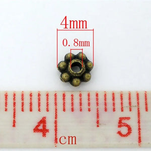 Antique Bronze Flower Spacer Beads DIY Earrings Jewelry Findings 1000PCs