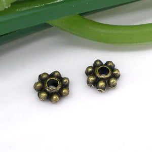 Antique Bronze Flower Spacer Beads DIY Earrings Jewelry Findings 1000PCs