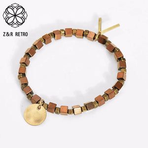 Vintage Square Beads Bracelet & Bangle for Women