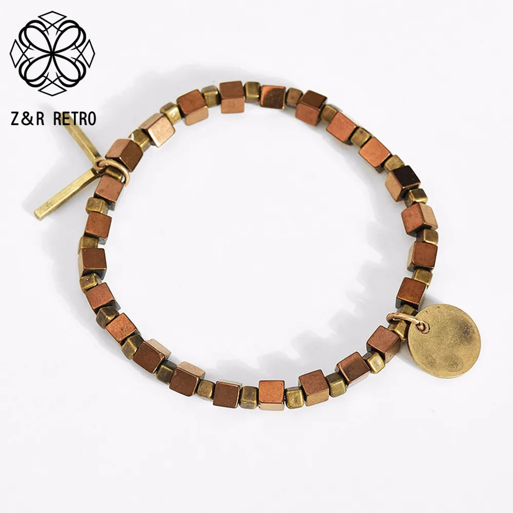 Vintage Square Beads Bracelet & Bangle for Women