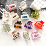 Vintage Square Hair Clip Print Hair Claw Clips Hairpin Crab Barrette