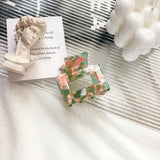 Vintage Square Hair Clip Print Hair Claw Clips Hairpin Crab Barrette