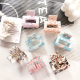 Vintage Square Hair Clip Print Hair Claw Clips Hairpin Crab Barrette