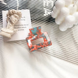 Vintage Square Hair Clip Print Hair Claw Clips Hairpin Crab Barrette