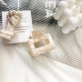 Vintage Square Hair Clip Print Hair Claw Clips Hairpin Crab Barrette
