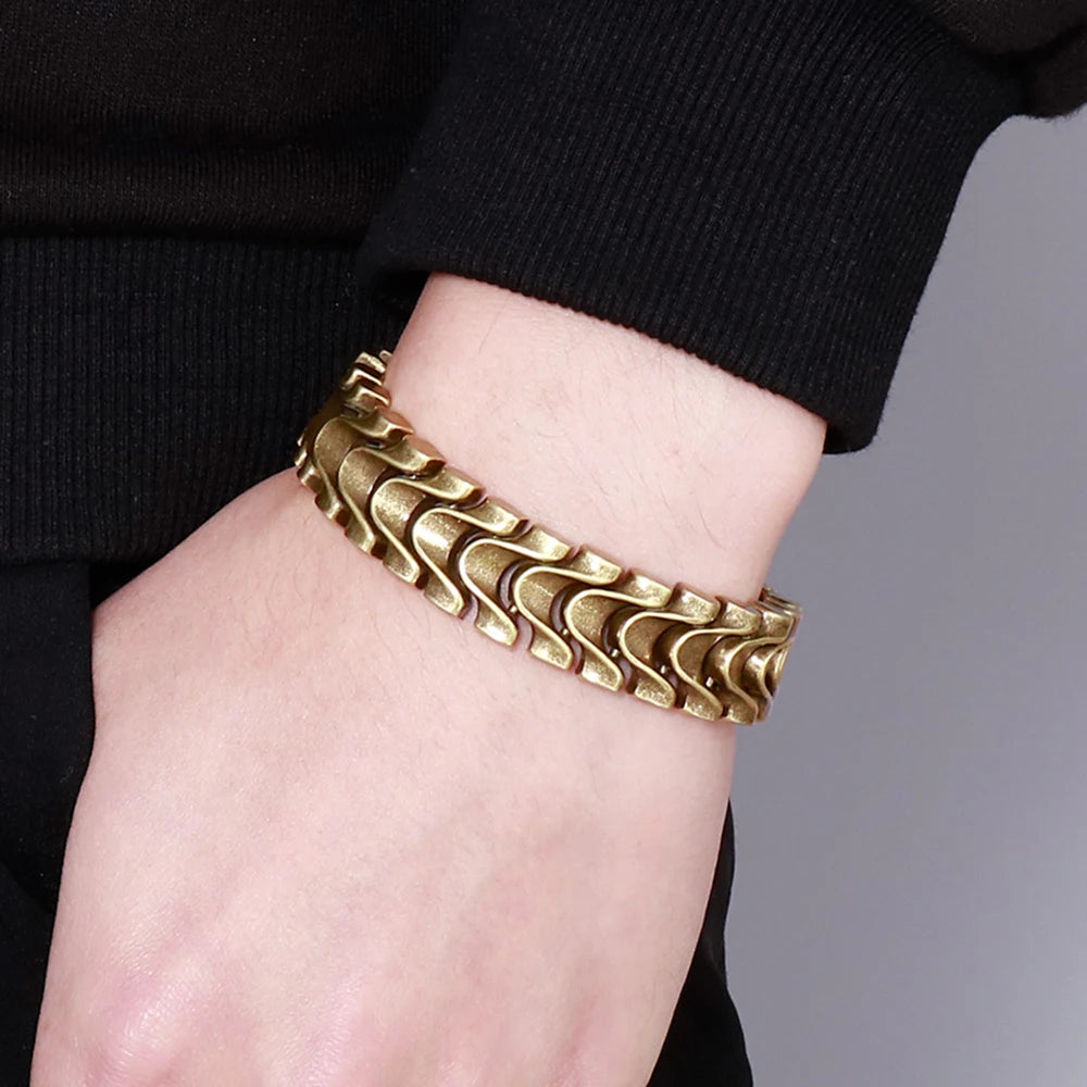 Vintage Stainless Steel Bracelet 16MM Wide for Men