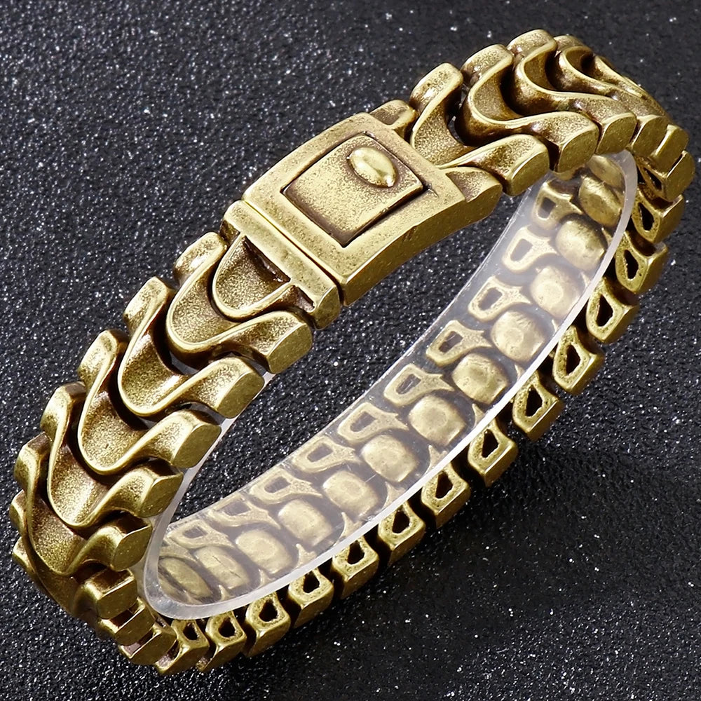 Vintage Stainless Steel Bracelet 16MM Wide for Men