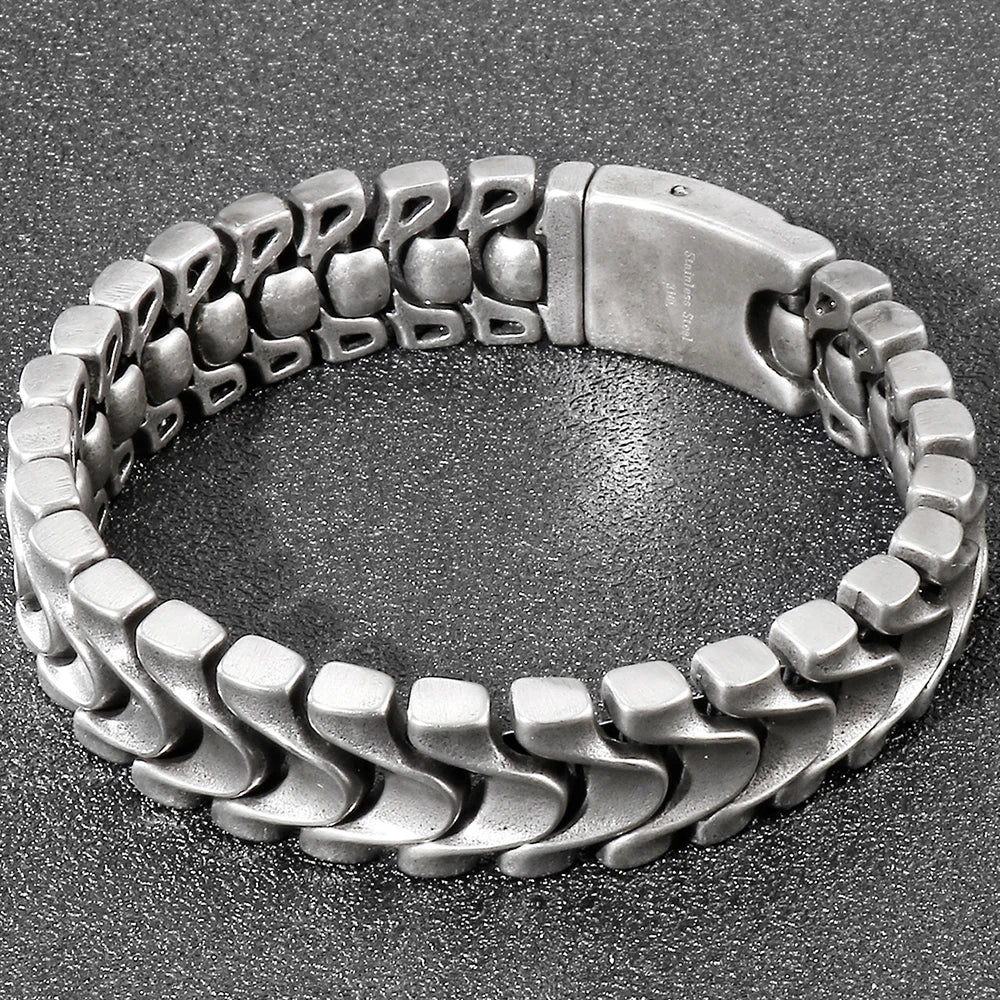 Vintage Stainless Steel Bracelet 16MM Wide for Men