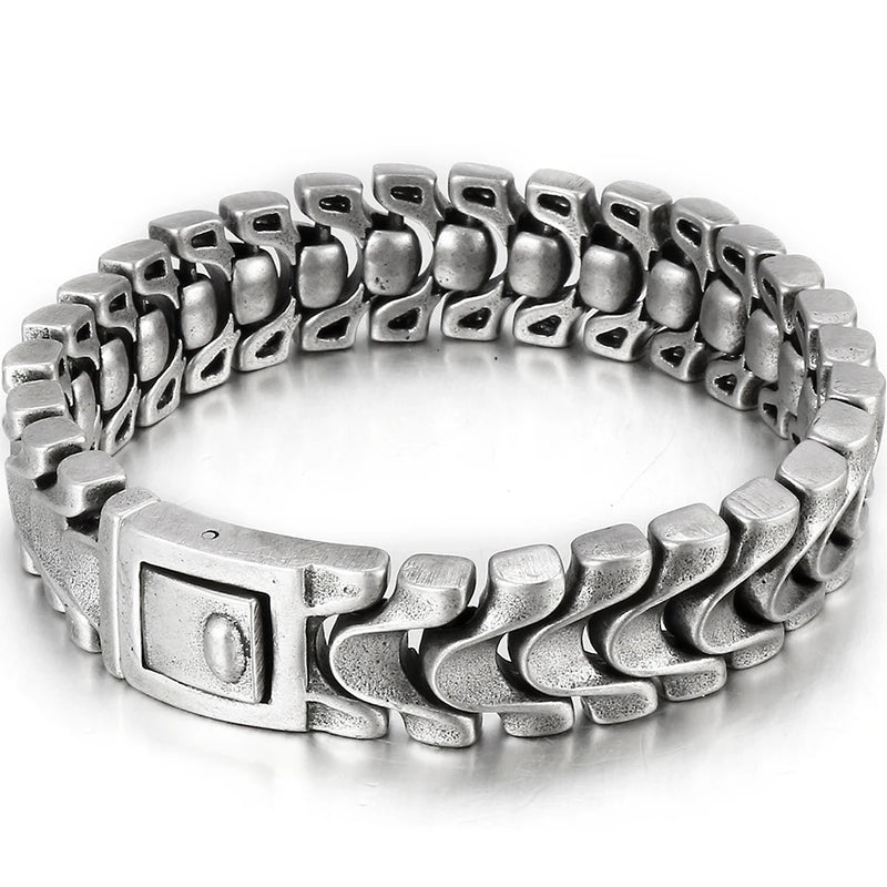 Vintage Stainless Steel Bracelet 16MM Wide for Men