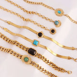 Vintage Stone Bracelet with Turquoise Pendant
