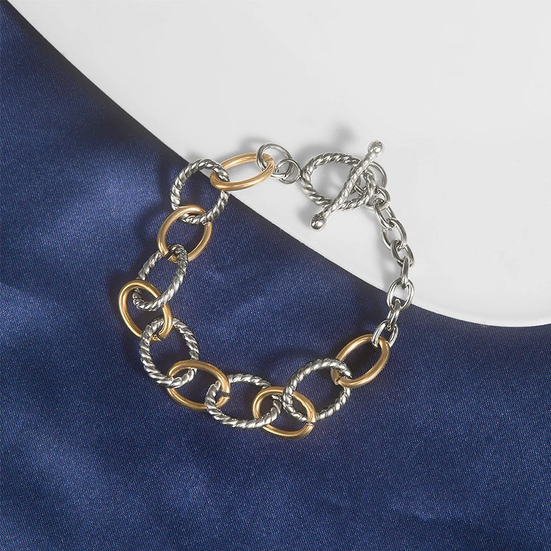 Vintage Stainless Steel Bracelets Silver Cable Wire Hand Chain