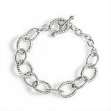 Stainless Steel Bracelet with Toggle Silver Cable Wire Chain