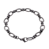 Vintage Stainless Steel Chain Bracelet Geometric Oval Width GS0105