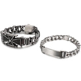 Vintage Stainless Steel Cross Bracelet Men With Lobster Clasp