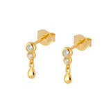 Vintage Stainless Steel Crystal Star Hoop Earrings Punk Jewelry