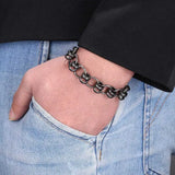 Stainless Steel Link Chain Bracelet Men Punk Wrist Jewelry Gift GS0116