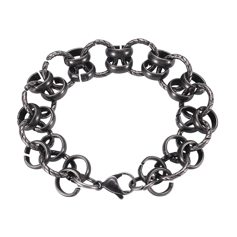 Stainless Steel Link Chain Bracelet Men Punk Wrist Jewelry Gift GS0116