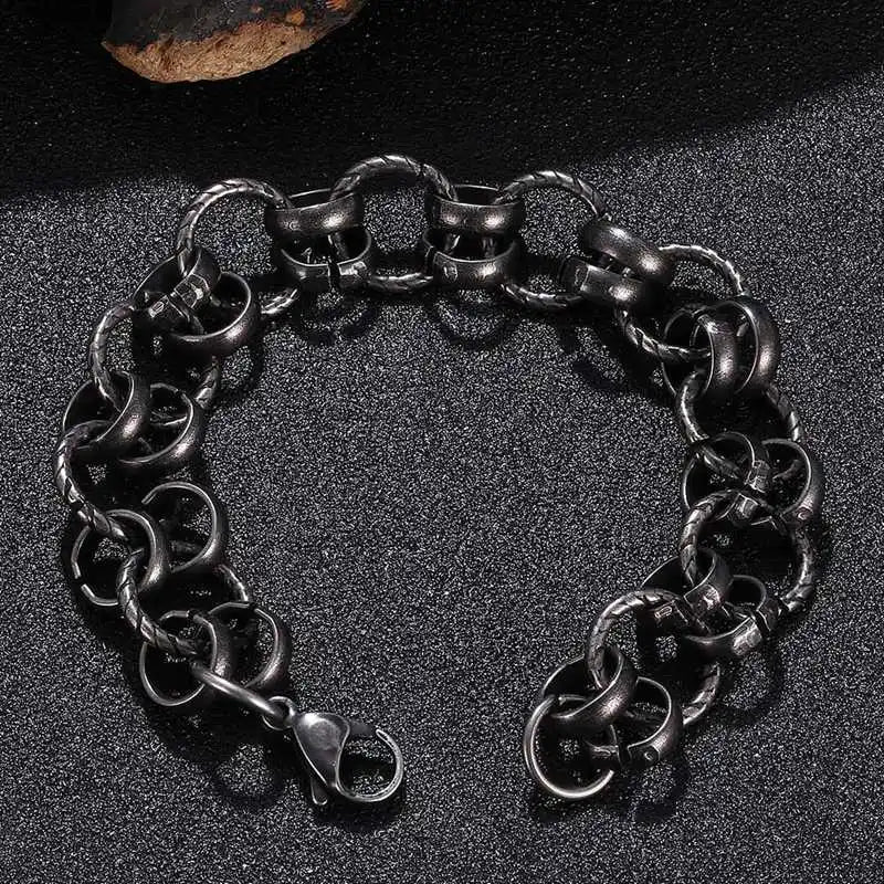 Stainless Steel Link Chain Bracelet Men Punk Wrist Jewelry Gift GS0116