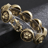 Vintage Stainless Steel Man Bracelet 22MM Wide Tiger Head Chain Charm Bracelets