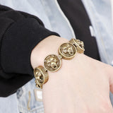 Vintage Stainless Steel Man Bracelet 22MM Wide Tiger Head Chain Charm Bracelets