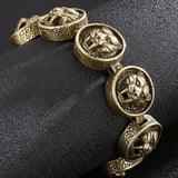 Vintage Stainless Steel Man Bracelet 22MM Wide Tiger Head Chain Charm Bracelets