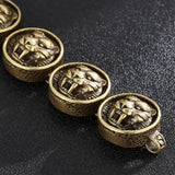 Vintage Stainless Steel Man Bracelet 22MM Wide Tiger Head Chain Charm Bracelets