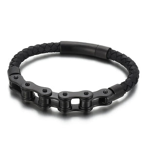 Vintage Stainless Steel Men Bracelet 10MM Cycling Bicycle Link Chain Men's