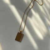 Vintage Stainless Steel Letter Pendant Necklace Geometric Ball Chain 18k