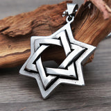 Stainless Steel David Pendant Necklace Men Punk Rock Nightclub Hip Hop Star